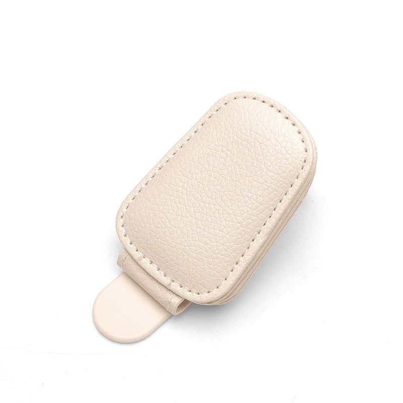 Sunglasses Holder Is Suitable for Car Sun shades Magnetic Leather Sunglasses Clip and Ticket Clip Car Sunshade Accessories