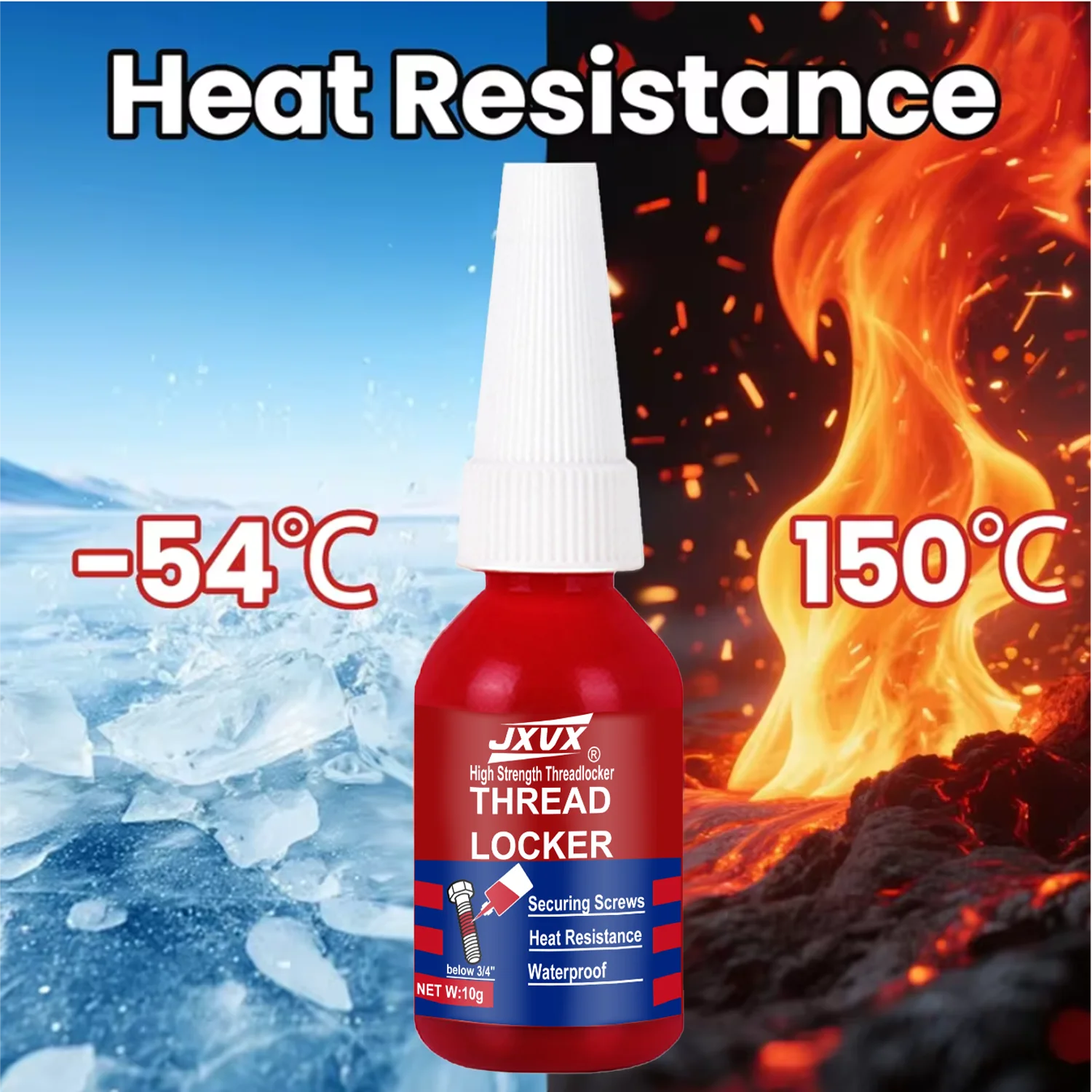 Blue and Red Threadlocker Screw Glue, Fast Curing Thread Fixing Agent, Anaerobic Adhesive, Corrosion Resistant, Anti-Loosening,
