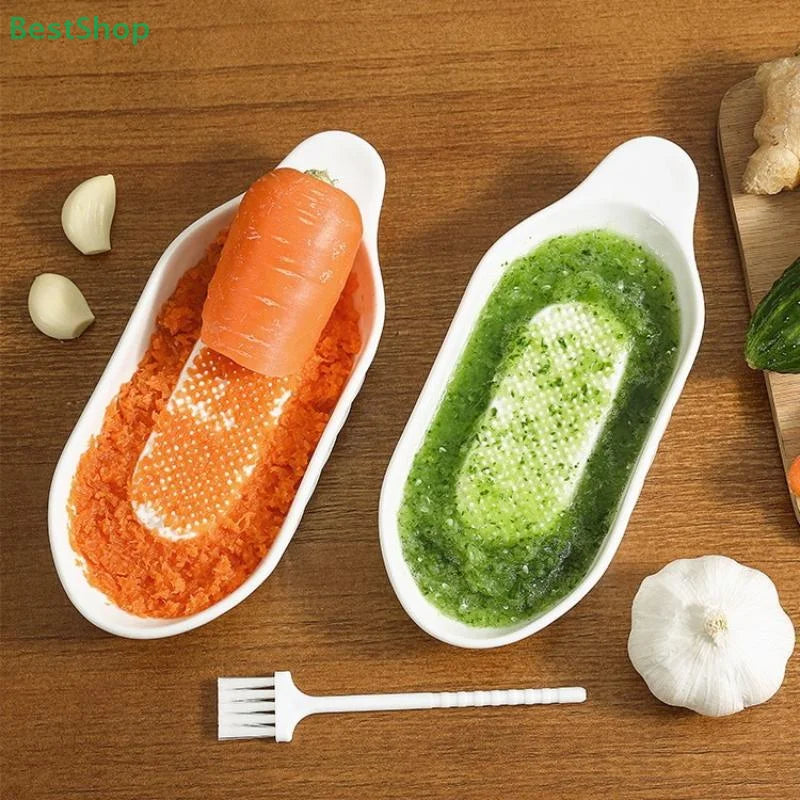 ♥♥♥White Ceramic Manual Grinding Tool, Garlic And Ginger Paste Grinding Plate