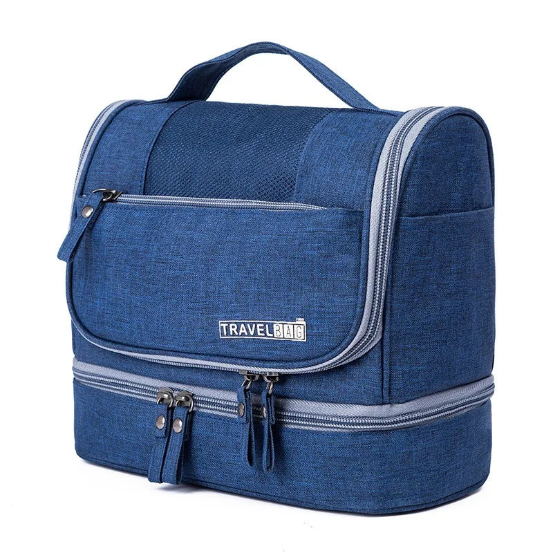Portable Toiletry Washbag with Hanging Hook Waterproof Women Bathroom Cosmetic Storage Bag Large Capacity Travel Men Makeup Case