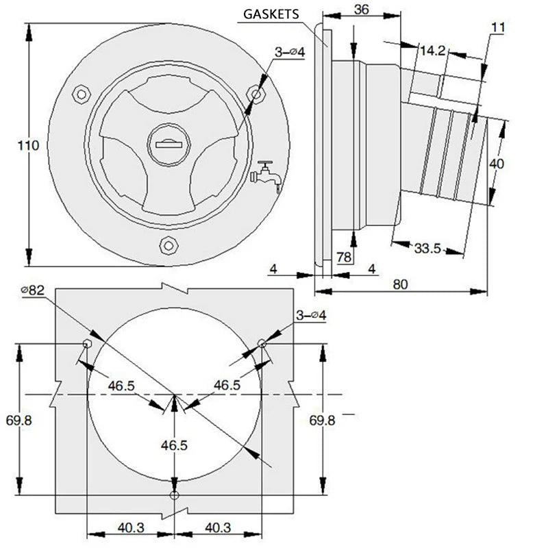 For Fiamma Rv Gravity Water Inlet Cap Sealing Replacement Accessories For Camper Trailer Caravan Travel Vehicle Water Tank