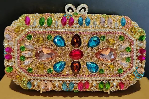 Sparkling Party Bags Luxury Banquet Wedding Engagement Full Diamond Crystal Bag Girl Birthday Photo Clutch Bag Rhinestone Purse