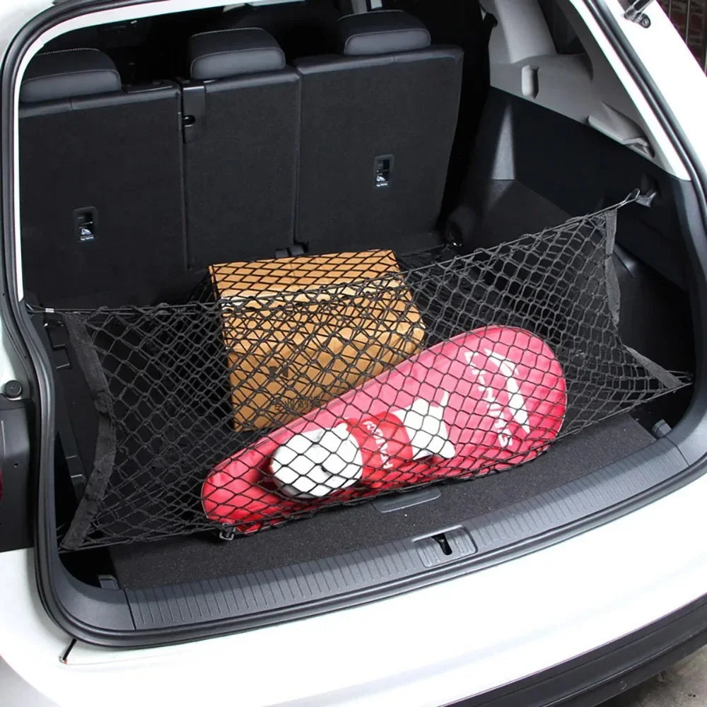 90x40 / 40x110 / 60x110 CM Car Trunk Rear Elastic Storage Cargo Luggage Nylon Mesh Net Holder With 4 Plastic Hooks Pockets