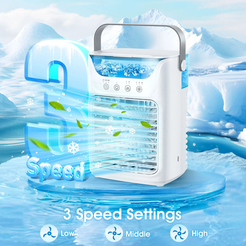 Portable Humidifier Cooling Fan Air Conditioner Desktop Fan Water Tank Small Air Cooling Fan for Home Bedroom Small Personal Fan