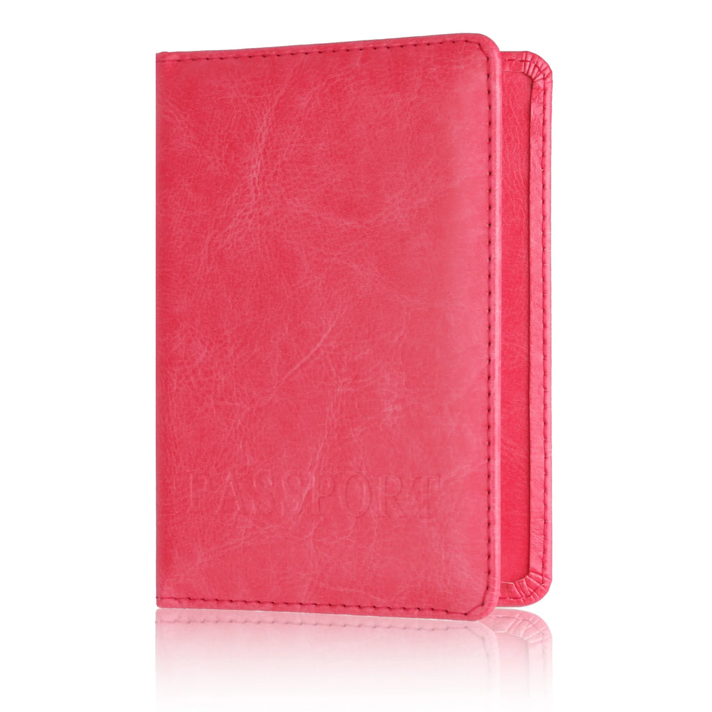 Unisex Simple PU Leather Travel Passport Holder Cover Case for Men Women Document Ticket Protective Multi-card Slot Storage Bag