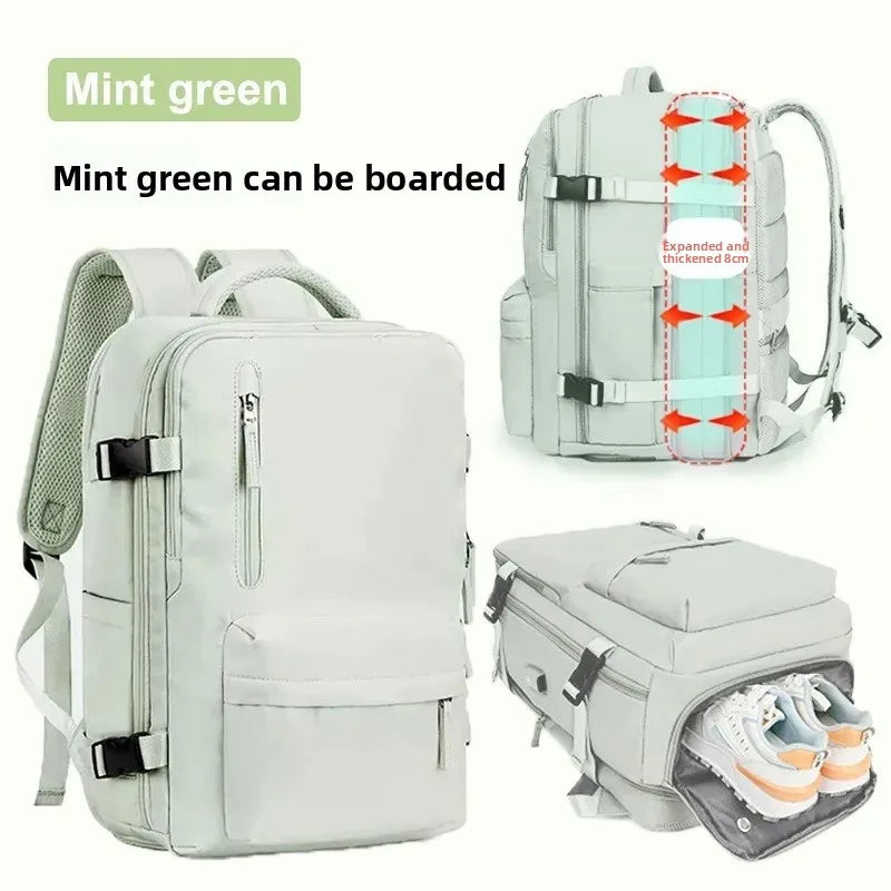 Large Capacity Expandable Travel Backpack Double Shoulder Bag for Business Trips Mountaineering And Computer Carrying