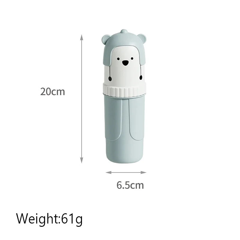 1PC Cartoon Bear Travel Portable Toothbrush Cup Cute Toothpaste Holder Box Storage Case Box Organizer Travel Toiletries Bathroom