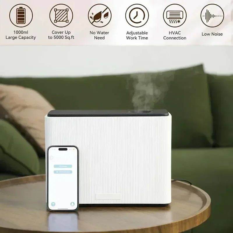 NAMSTE 1000ML Fragrance Diffuser WIFI Bluetooth Smart Scent Air Machine For Home Hotel HVAC Aroma Diffuser Cover 4000m³ Black