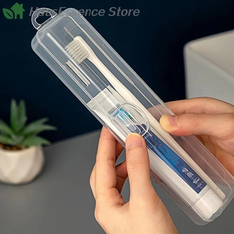※Portable Toothbrush Box Plastic Travel Toothbrush Case Transparent Toothbrush Holder Organizer Travel Practical Accessor