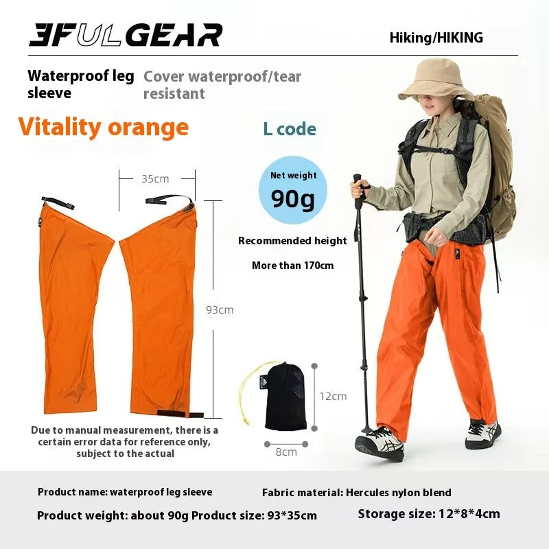 3F UL GEAR Outdoor Waterproof Leg Cover Approximately 79g with Adjustable Rain Proof Wear Resistant Tear Resistant Portable