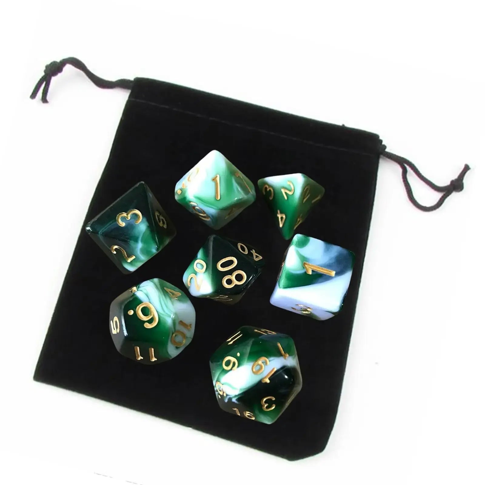 Acrylic Polyhedral Dices Set, D8 D10 D12 D20 Bar Toys with Pouch for DND RPG Role Playing Board Game Math Teaching