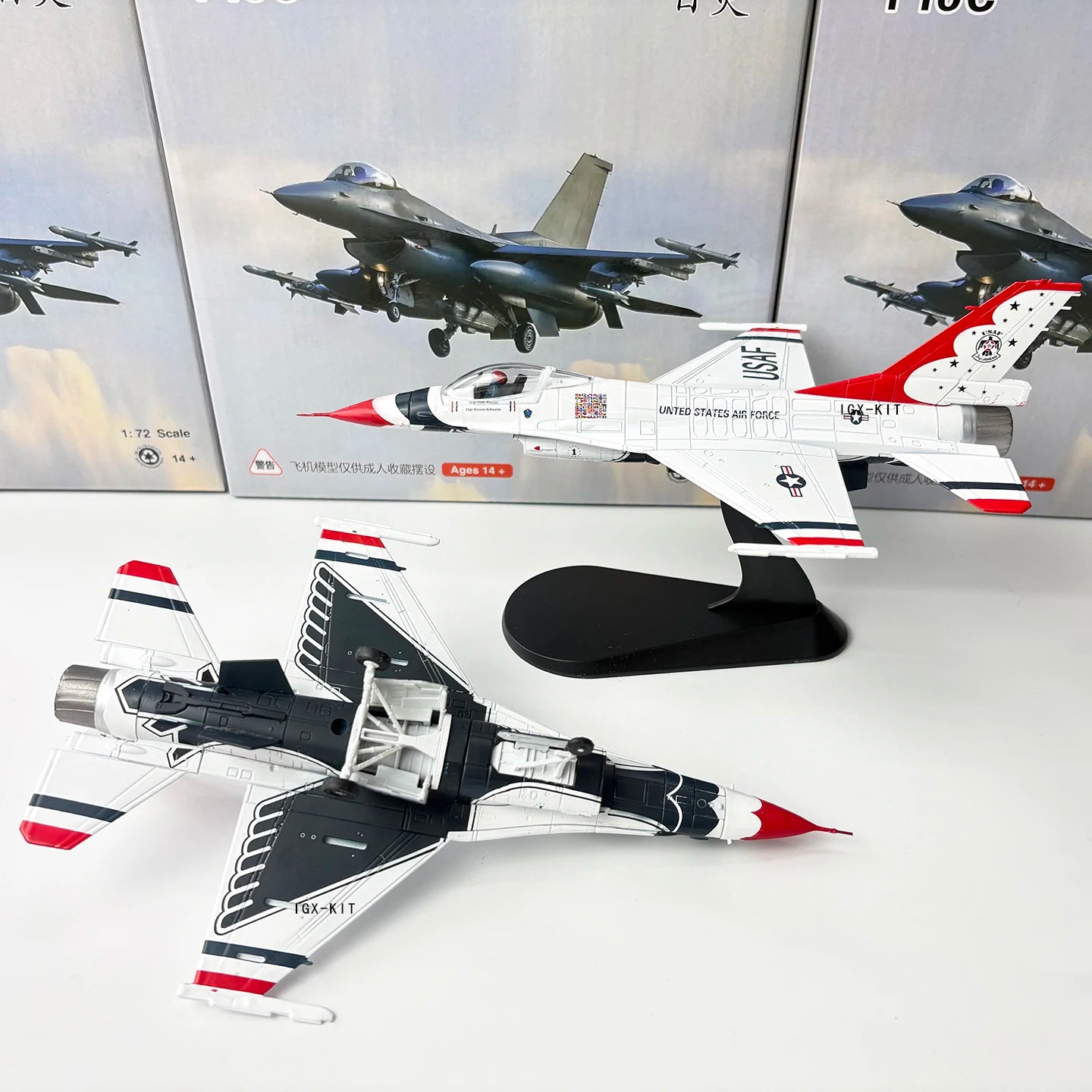 1/72 Scale U.S. Air Force F-16C Thunderbirds F16 F16C Fighter Jet Diecast Finished Military Plane Model Collection Ornament Gift