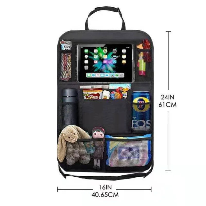 Car Backseat Organizer with Tablet Holder,1PC Kick Mats Back Seat Protector with 9 Storage Pockets Travel Accessories