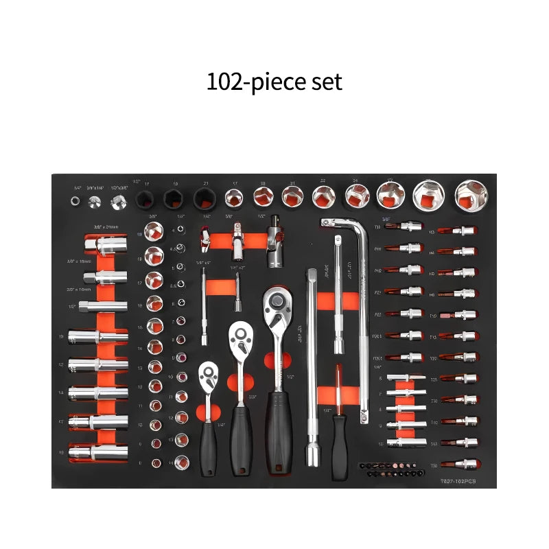 Professional Steel Tool Box with 4 Drawers 158 Pieces OEM/ OBM Customizable Wheel & Push Handle for Workshops and Garages