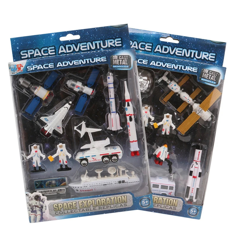 Rocket Model Aircraft Space Toy Set Child Car Launch Tower Space Ship Children's Creative Educational Toys