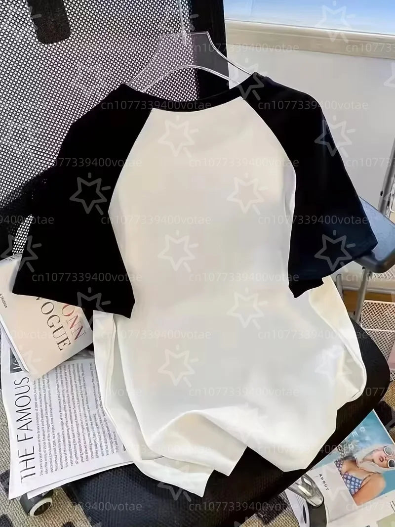 Plus Size Women's Y2k Star Design Pattern Printed T-shirts Summer Minimalist Casual Texture High Quality Loose Pullover Tops
