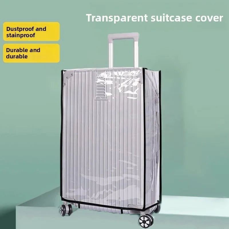 Suitcase Cover for 18-30" Luggage TSA Approved Clear PVC Thickened Protective Sleeve Waterproof Cover for Wheeled Luggage