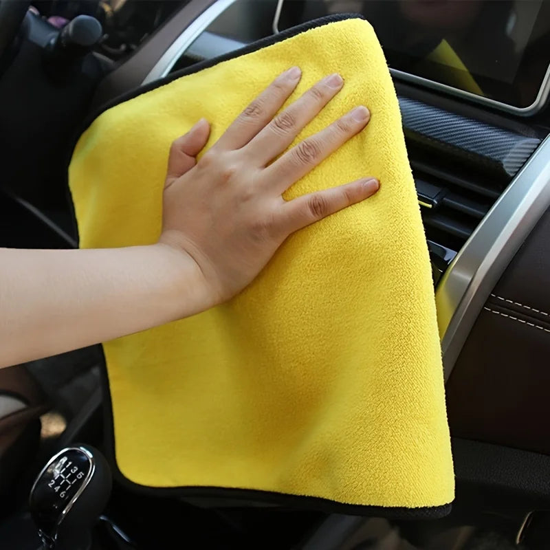 1/2/6pcs Microfiber Cleaning Towel Thicken Soft Drying Cloth Car Body Washing Towels Double Layer Car Cleaning Drying Cloth