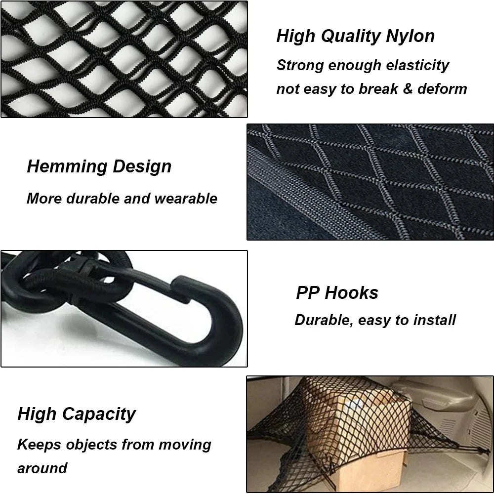 Universal Nylon Mesh Nets Stretchable Car Interior Mesh Network Pocket Car Trunk Net Elastic Luggage Net Cargo Organizer Storage