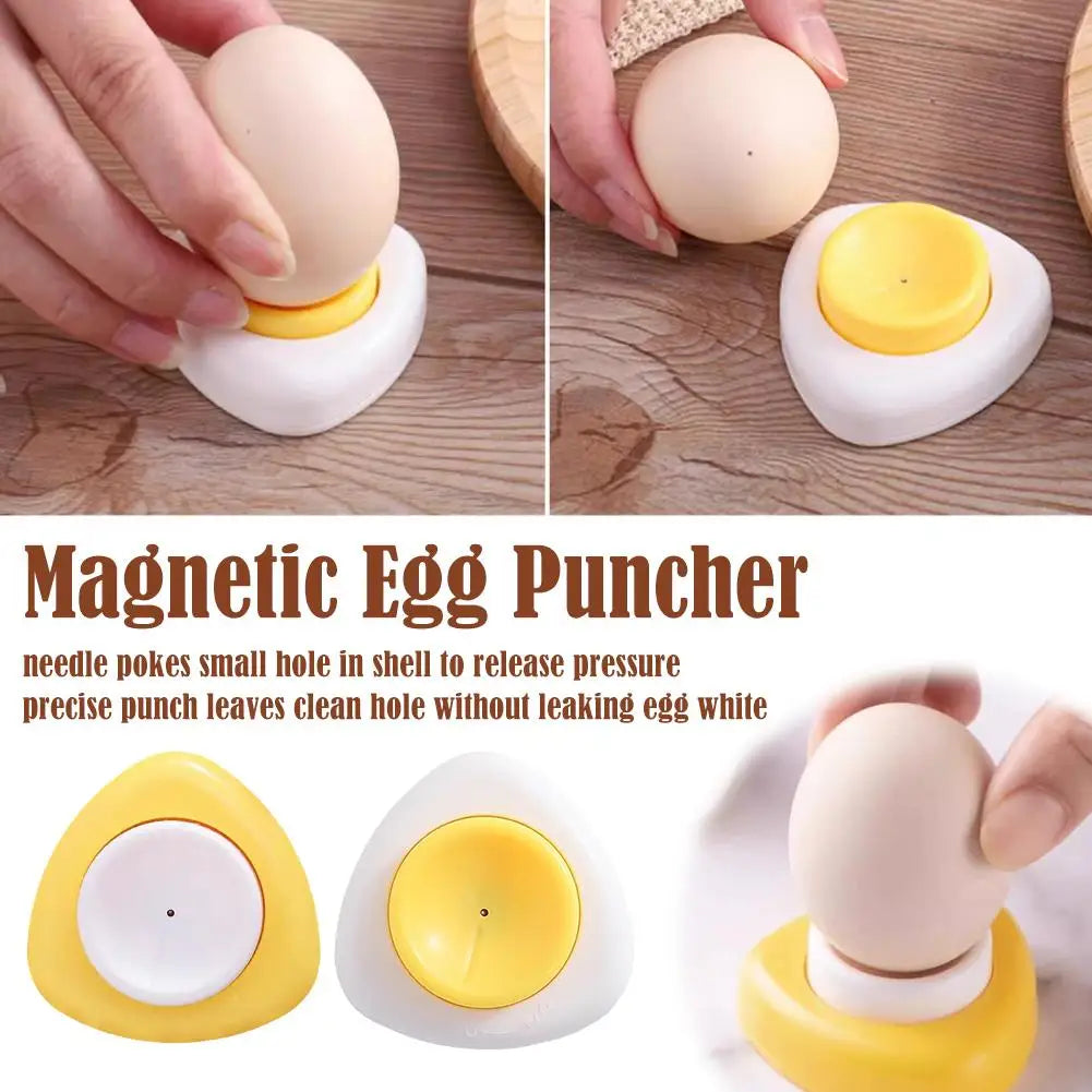 Magnetic Egg Puncher For Hard Boiled Eggs Retractable Pin Design Shell Opener Tool Prevents Cracking Kitchen Gadgets
