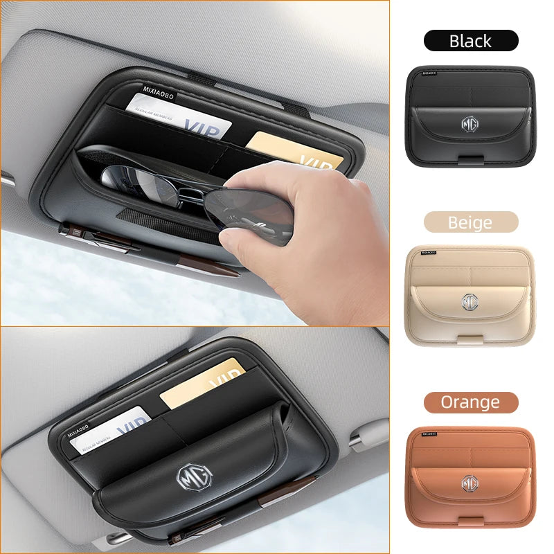 Car Sunglasses Storage Box Visor Glasses Case Card Holder Interior For Morris Garages MG 6 3 5 7 TF ZR ZS HS GS GT Hector