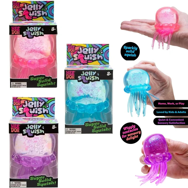 2026 Hot Cute Jellyfish /,Nee Doh Jelly Hops/' Octopus Squishy Squishies Fidget/,. Toy Waterproof Water Play Squeeze Sensory Toy