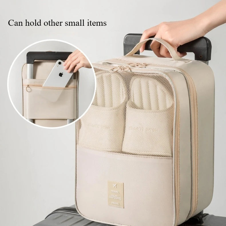 Breathable mesh shoe storage waterproof bag underwear, toiletries large capacity travel luggage multi compartment organizing bag