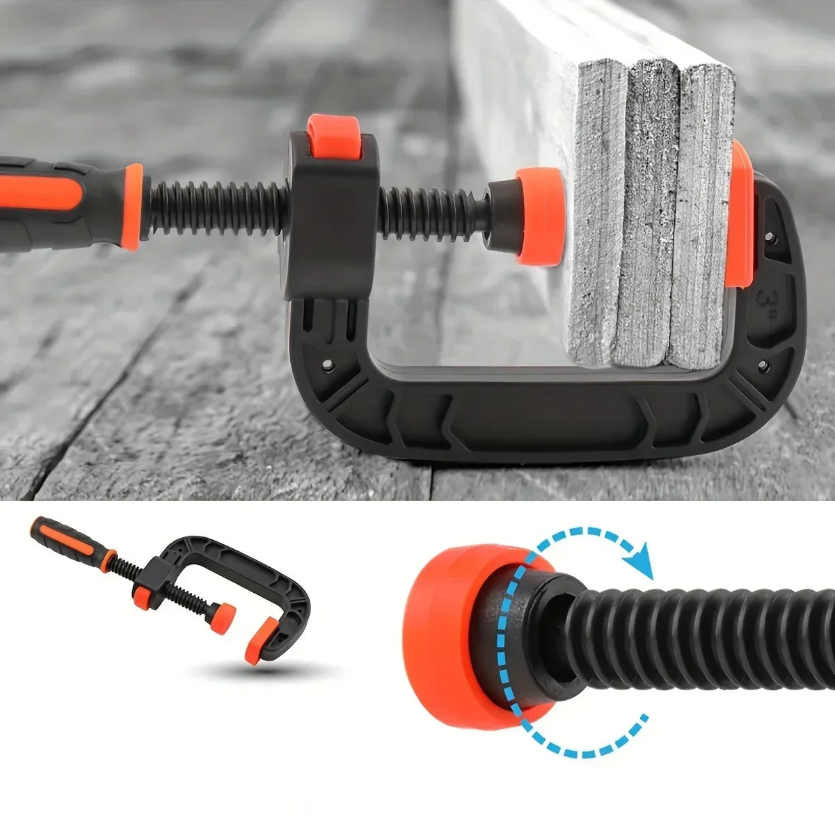 7-inch Heavy-Duty Spring Clamps Strong G Type Plastic Clamp Quick Release 2 Inch Jaw Opening for Woodworking DIY Carpentry Tools