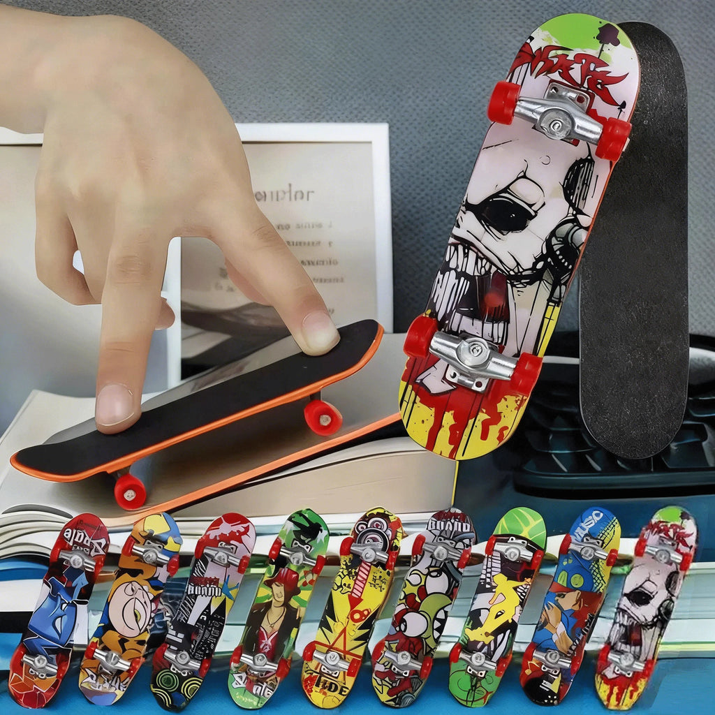 1-5Pcs Finger Skate Board Mini Collectible Creative Desktop Fingertip FingerBoard Toys For Kids Birthday Gifts Finger Skater