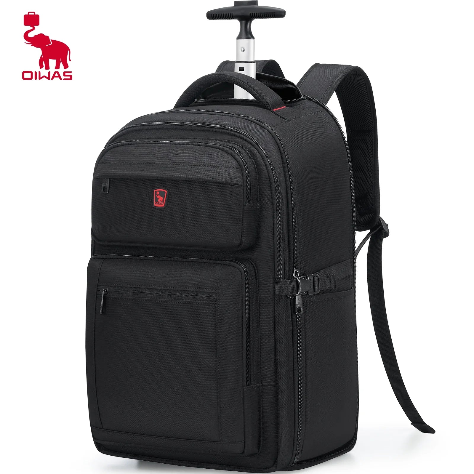 OIWAS Executive Hybrid Backpack - Transformable Roller Luggage with Telescopic Handle, Multi-Compartment Design for Men & Women