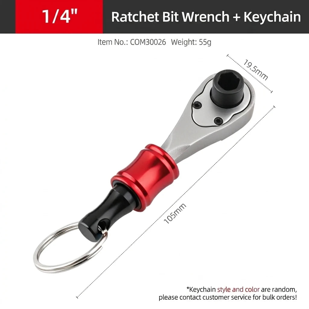 1/4 Inch Mini Ratchet Screwdriver, Compact Hex Bit Handle Tool for Tight Spaces, Auto Repair, Bike Maintenance & DIY Projects