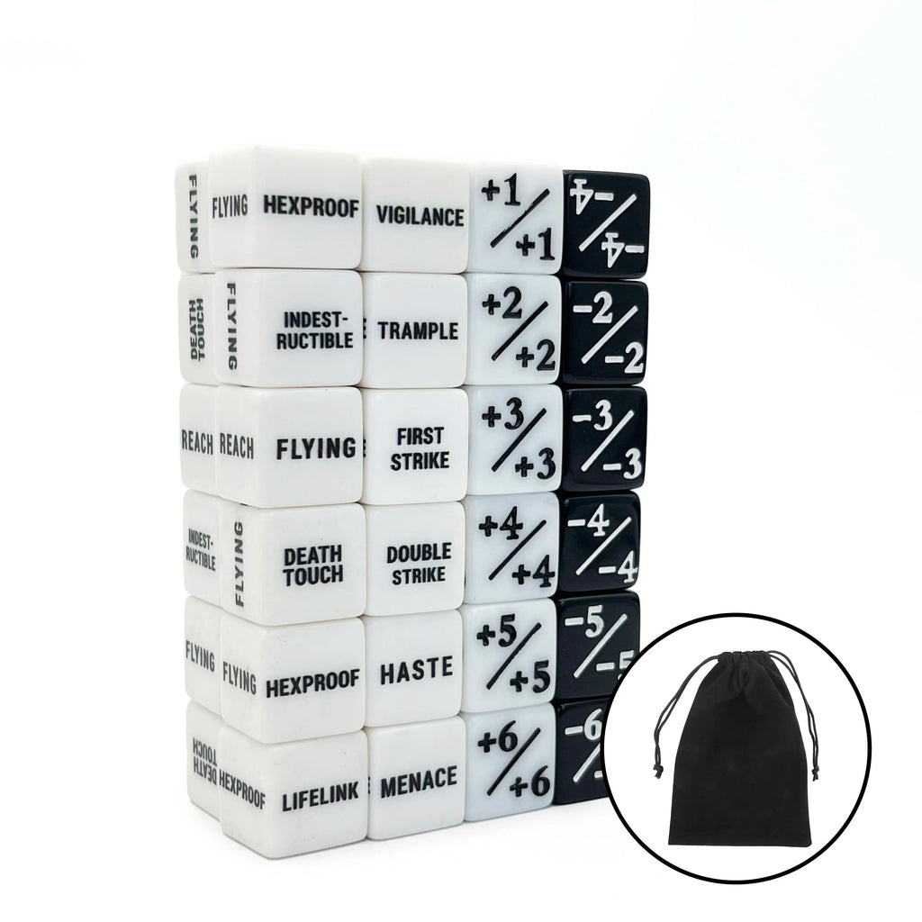 48 Pcs Abilities Keywords Counters Creature Stats Buff Tokens Dice Set for MTG TCG Card Games Accessories