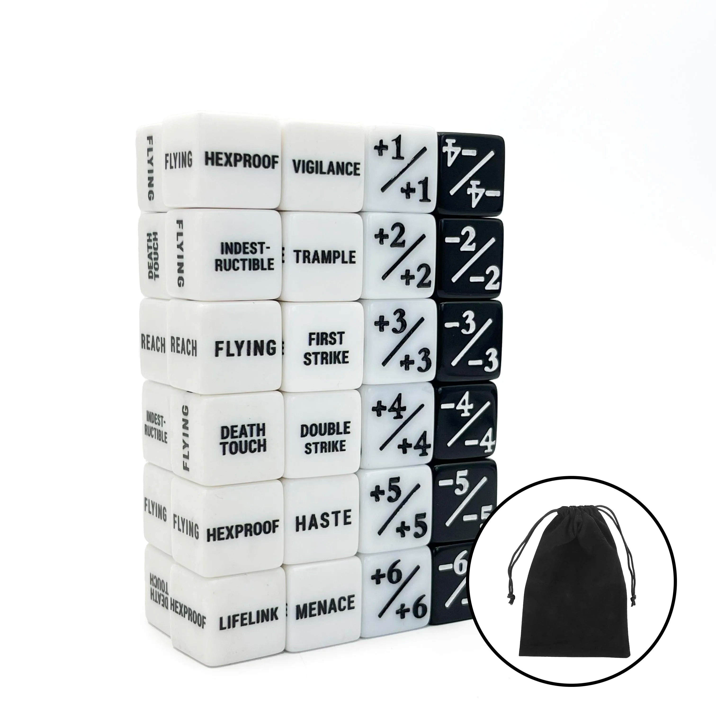 48 Pcs Abilities Keywords Counters Creature Stats Buff Tokens Dice Set for MTG TCG Card Games Accessories