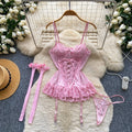 Women's Sexy Lingerie Set Bow Lace-Up Sensual Dress Set Fashion Uniform - Trendy Comfortable Dress Set Erotic Bra Set New