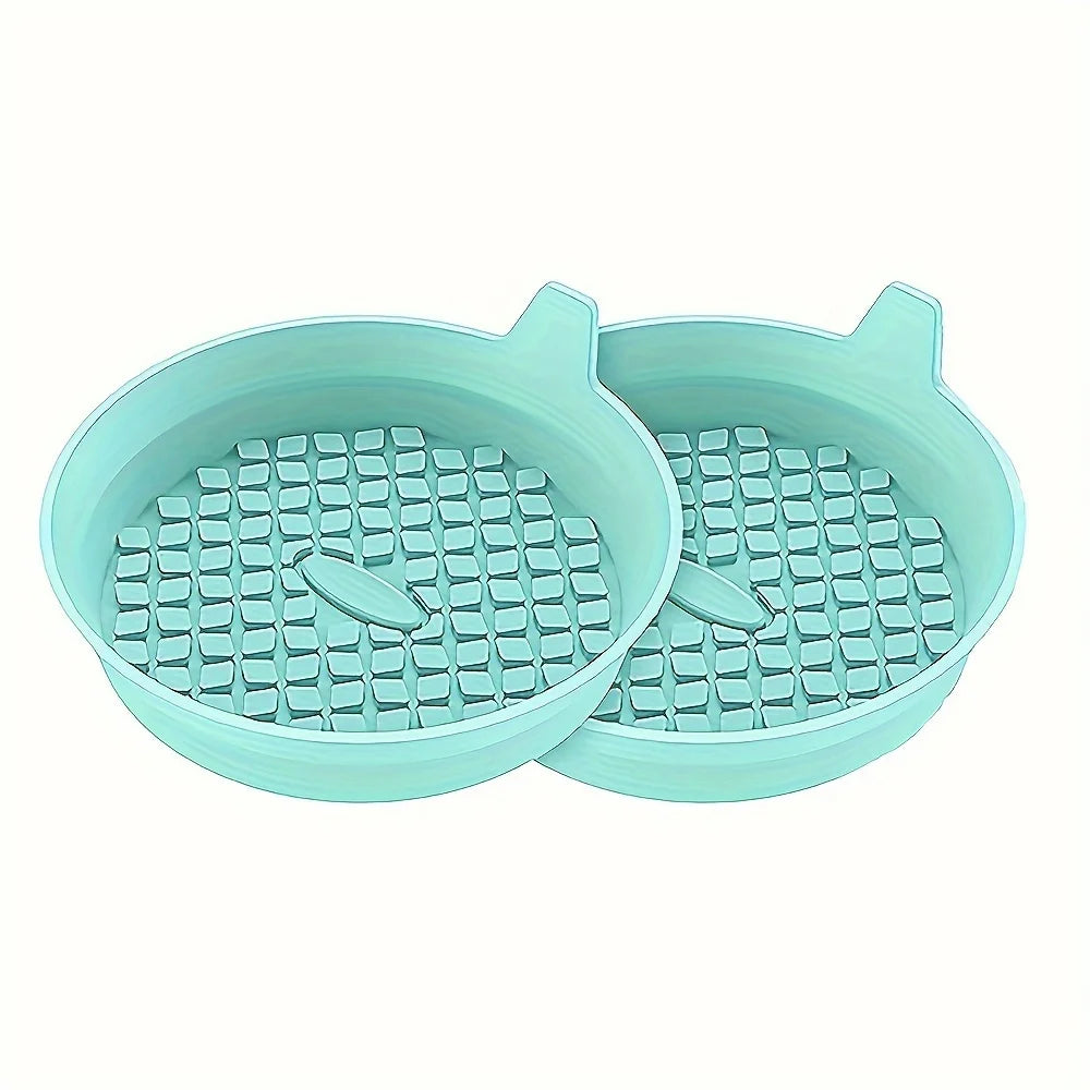 2PCS Silicone circular coaster, silicone anti slip and waterproof car coaster, car anti slip silicone coaster
