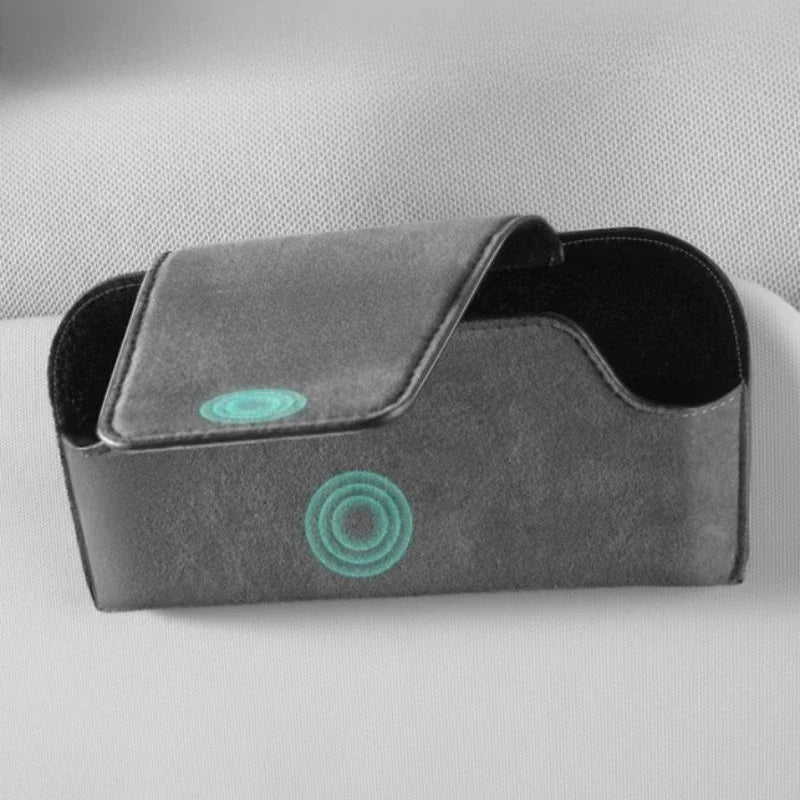 Car Glasses Case PU Leather Auto Sun Visor Glasses Holder Sunglasses Storage Clip Car Interior Card Eyeglasses Case Accessories