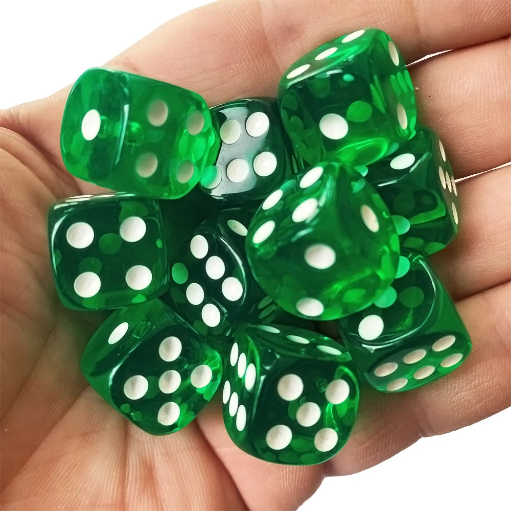 10pcs/Pack Transparent Acrylic Dice 16mm High Quality Multicolour #16 Round Corner Boutique Game Dices Cubes