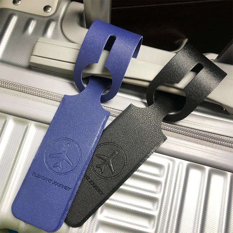 1PC Travel Accessories PU Leather Luggage Tag Creative Baggage Suitcase Identifier ID Addres Holder Boarding Tags Portable Label