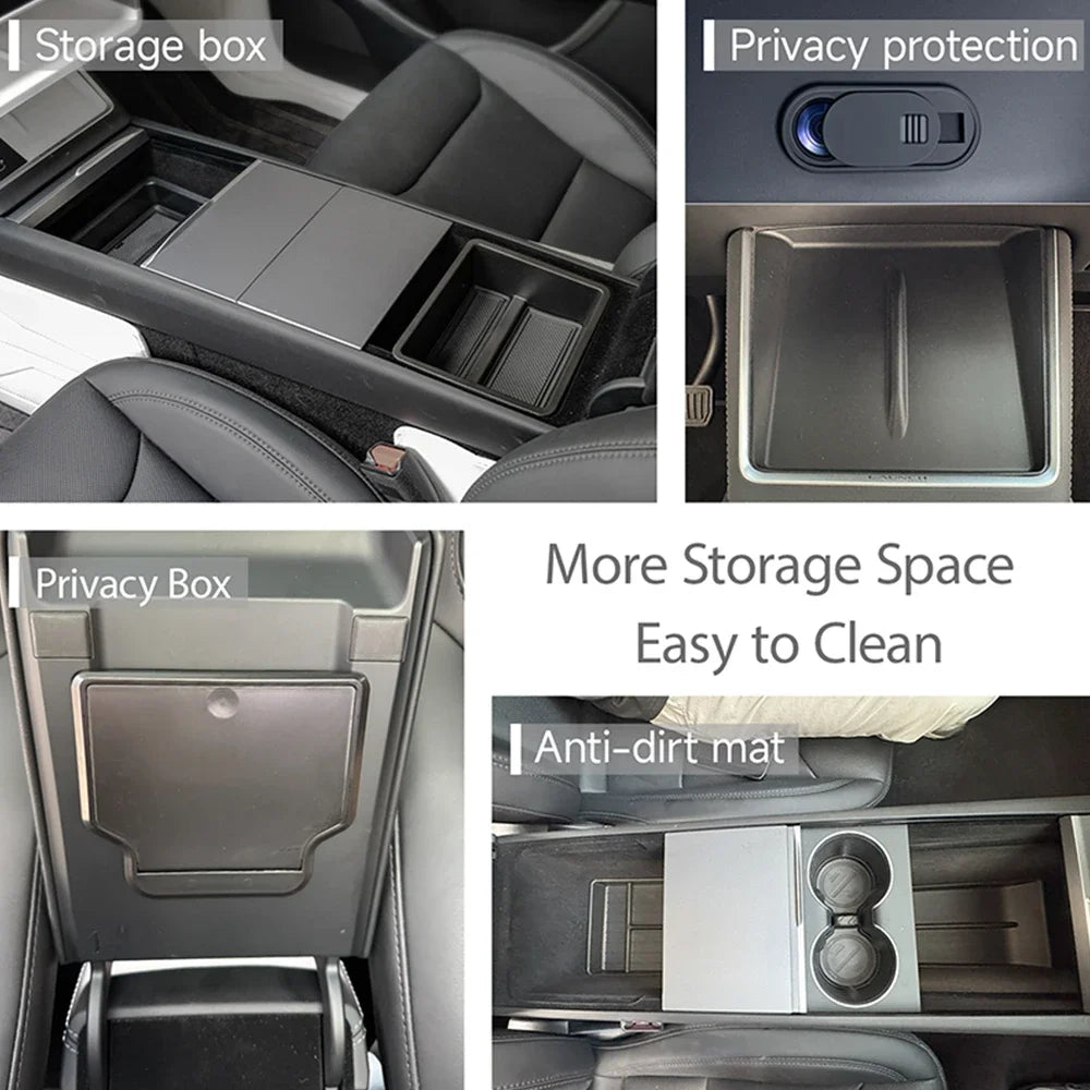 For Tesla Model Y Juniper Accessories Storage Box Set Stowing Tidying Storage Box Trash Can for Model Y Juniper 2025 2026