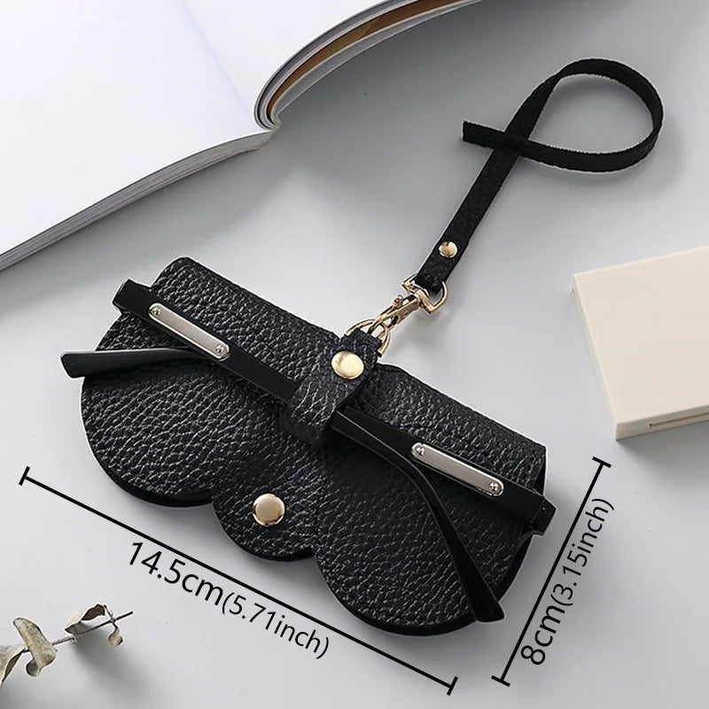NEW Eyeglass Case Sunglasses Cover Cute Hanging PU Leather Sunglasses Reading Glasses Storage Bag Portable Travel Eyewear Holder
