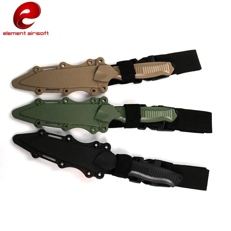 Tactical Combat Knife Model Toy with Rubber Training Sheath Military Birthday Gift CS Cosplay Prop for Enthusiasts