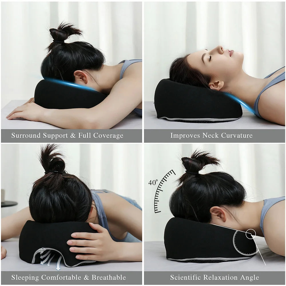 Ergonomics Lying Down Pillow Memory Foam Breathable Head Rest Support Pillow Body Massage Face Rest Pillow for Beauty Salon