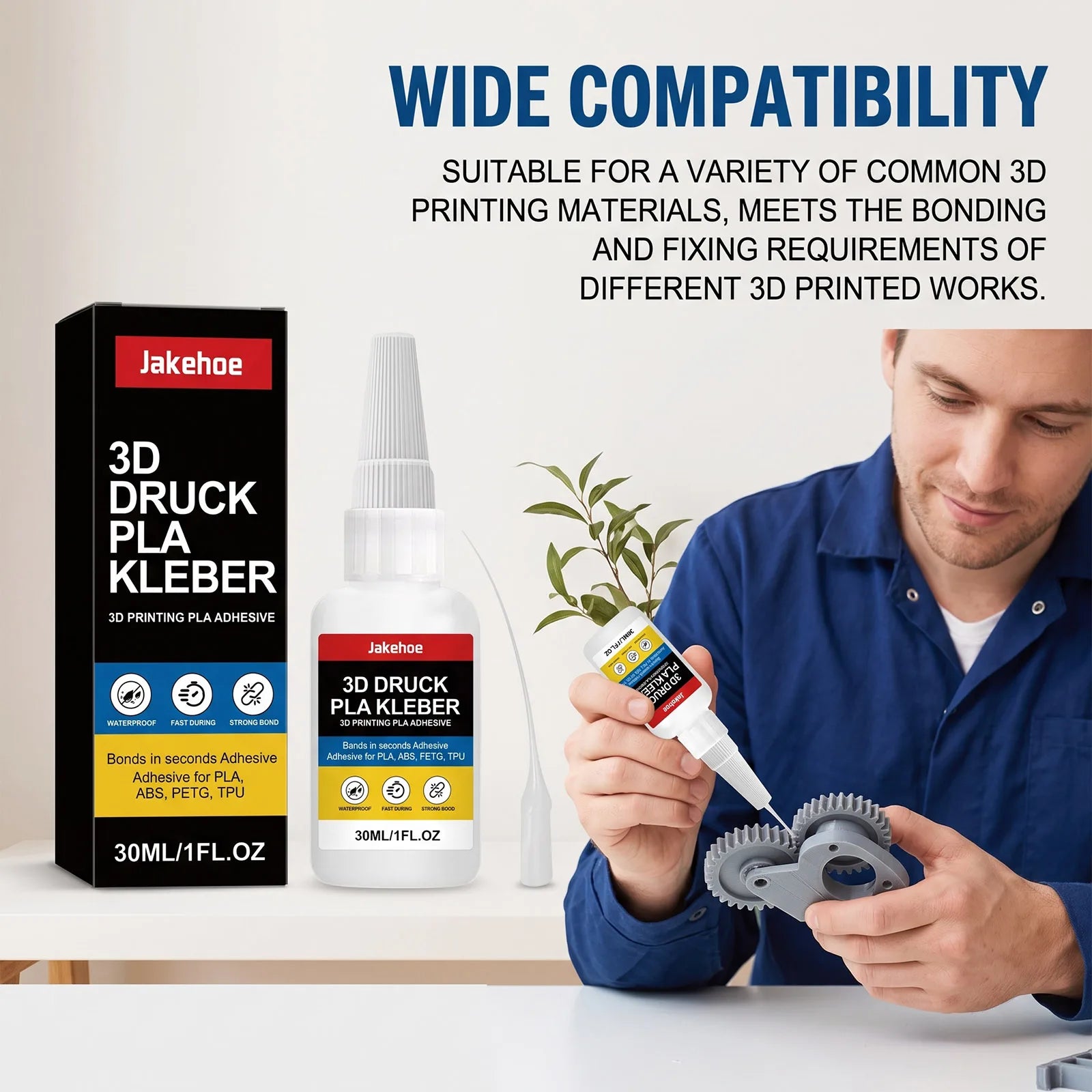 3D Printing Assembly Glue Low Odor Easy Apply Strong Bond Multi Material PLA ABS PETG Resin Model Craft Repair Adhesive