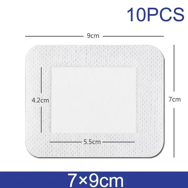 10pcs Waterproof Breathable Sterile Dressing Plaster Wound Hemostasis Sticker Cushion Adhesive First Aid Bandage Emergency Kit