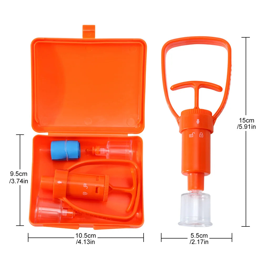 Snake Bite Kit, Bee Sting Kit, Venom Extractor Suction Pump, Bite and Sting First Aid for Hiking, Backpacking and Camping