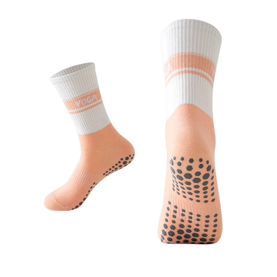 Cross-Border Professional Yoga Socks,  Cotton Strapping Silicone Anti-Slip Pilates Fitness Dance Floor Socks