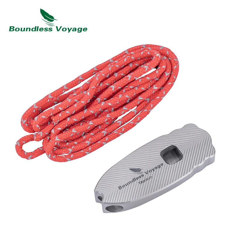 Boundless Voyage Titanium Survival Whistle Compact Emergency Safety Whistle  Rust-Proof Whistles for Camping & Rescue & Training