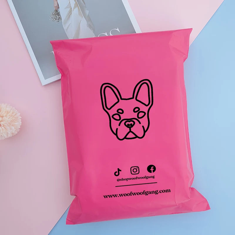 100pcs Poly Bags with logo printed Mailing Bags Poly Storage Bag Envelope Mailing Bags Self Adhesive Seal Plastic Pouch Bags