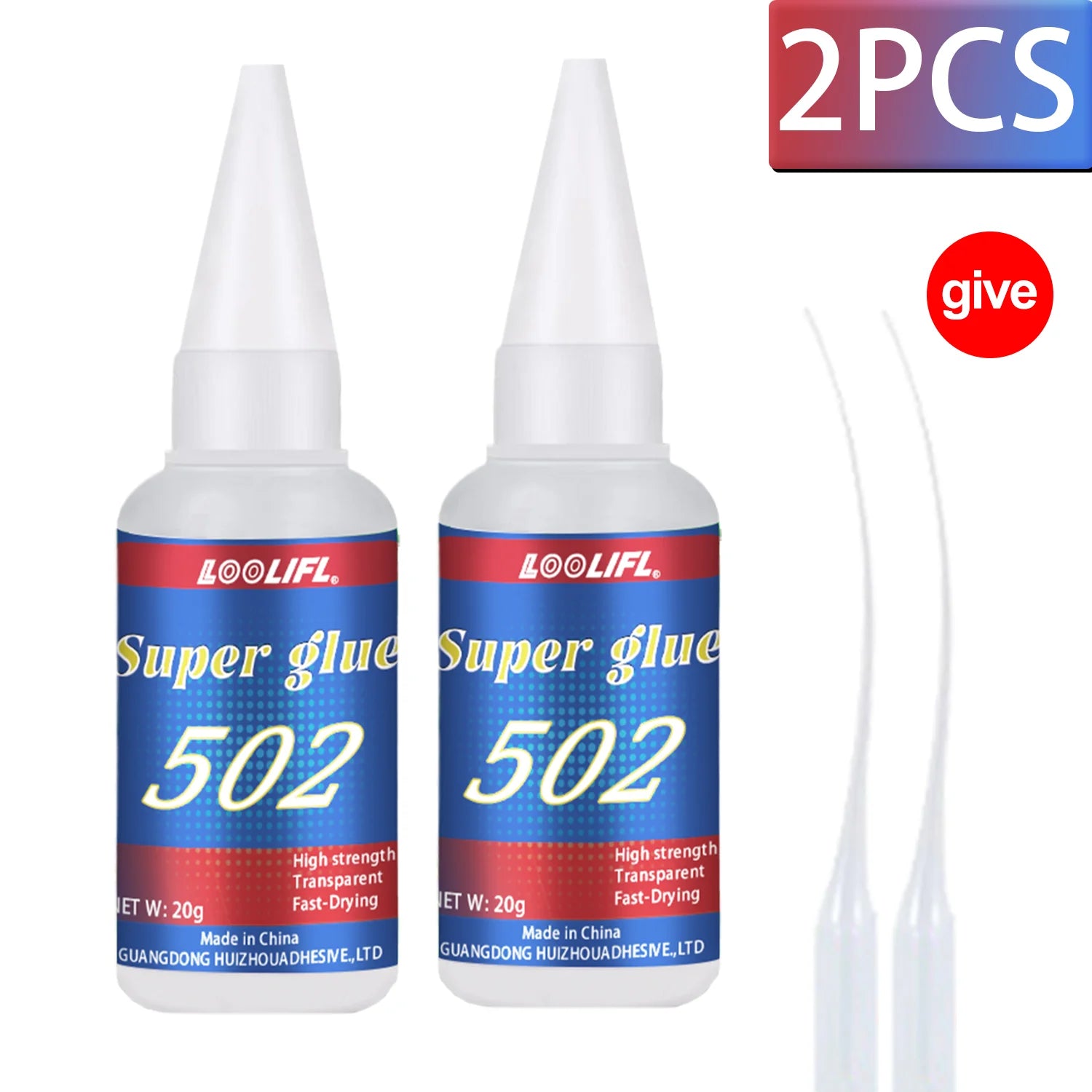 LOOLIFL 1-7pcs 502 Super Glue Instant Quick-drying Cyanoacrylate Adhesive Leather Rubber Wood Metal Strong Bond Liquid Glue Tool