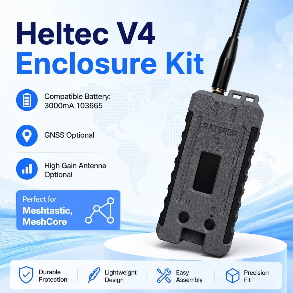 Meshtastic MeshCore Node Heltec V4 V4.3 Enclosure Case LoRa 28dBm WiFi BLE GPS IoT Kit